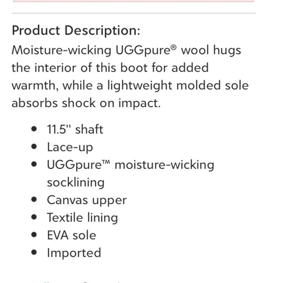 UGG Black Harbour back lace up mid calf size 6 all season boot. - Picture 10 of 16